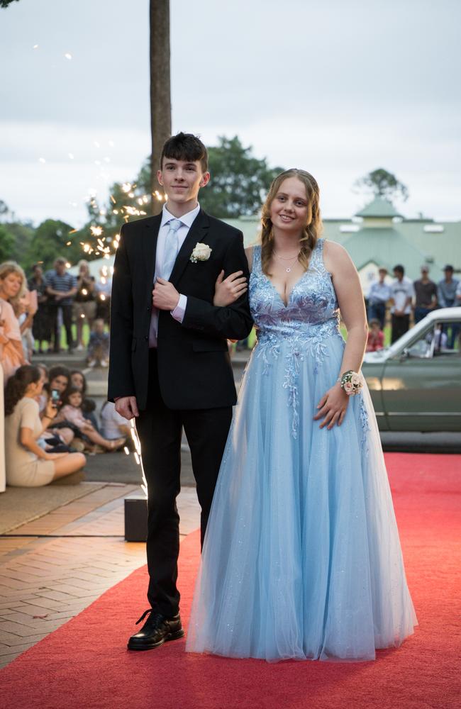 Caldane Evans and Fleur Steen arrive at Toowoomba Anglican School class of 2024 school formal. Friday, November 15, 2024. Picture: Christine Schindler