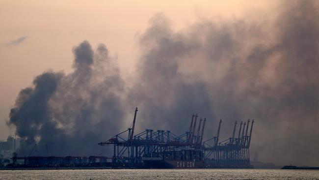 Smoke billows following an explosion in the Lebanese capital Beirut. Picture: AFP