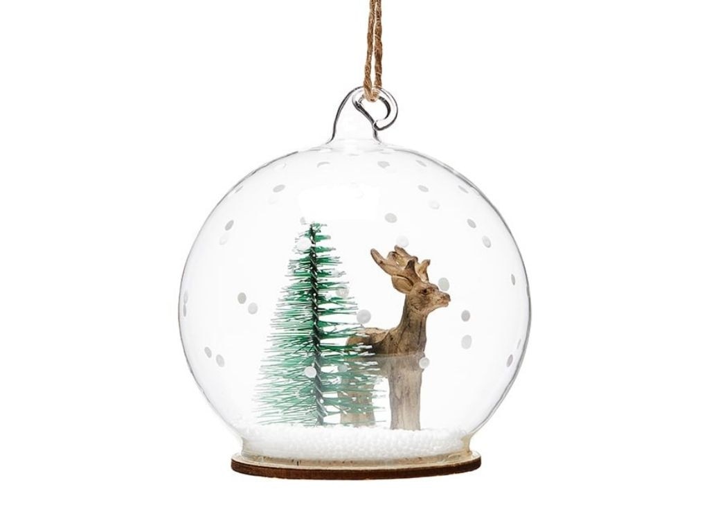 Adairs Dome Glass Deer Round Ornament