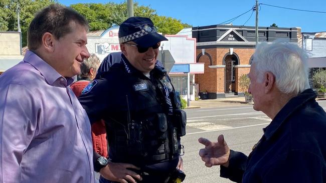 Wide Bay MP Llew O'Brien at the opening of the Goomeri statue on Friday,