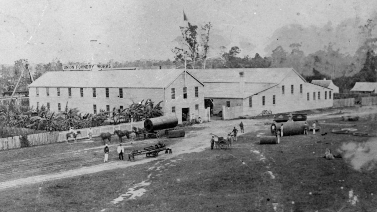 Union Foundry Works, Maryborough, 1868. A pioneering industrial site contributing to Queensland’s early engineering marvels. Source: Moreton Bay &amp; More