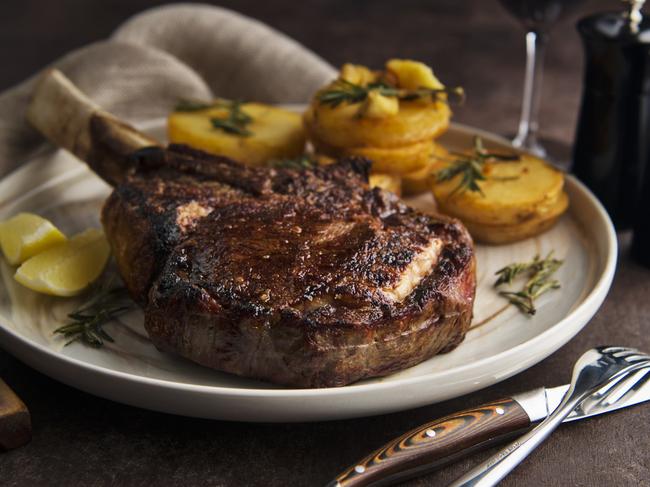 Black Hide Steakhouse Angus tomahawk.