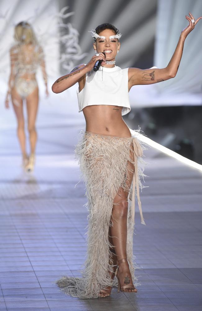 Halsey performs during the 2018 Victoria's Secret Fashion Show at Pier 94 on Thursday, Nov. 8, 2018, in New York. (Photo by Evan Agostini/Invision/AP)