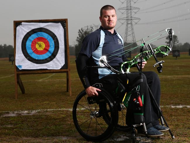 Pride of Australia nominee Jonathon Milne is the number one disabled archer in the country and top ten for able bodied, after breaking his neck two years ago