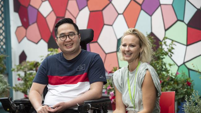 Mr Truong with Carola Maier who works at Prince of Wales Hospital. Picture: Monique Harmer