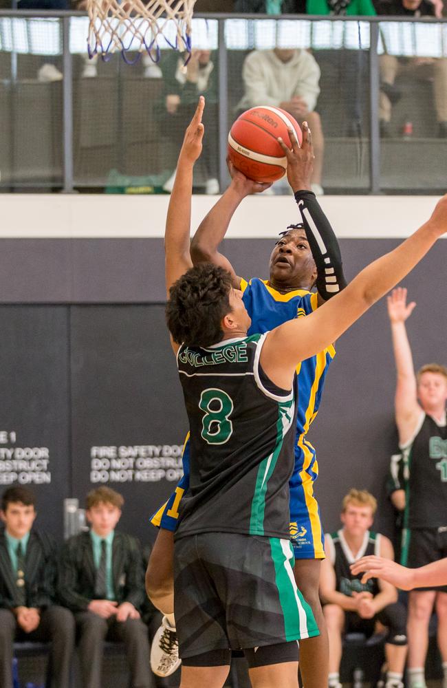 Toowoomba Grammar big man Rufaro Zimbwa in round 6 action.