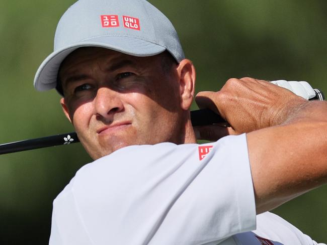 MEMPHIS, TENNESSEE - AUGUST 16: Adam Scott of Australia plays his shot from the seventh tee during the second round of the FedEx St. Jude Championship at TPC Southwind on August 16, 2024 in Memphis, Tennessee. (Photo by Andy Lyons/Getty Images)