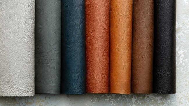 Domayne leather samples and colours.