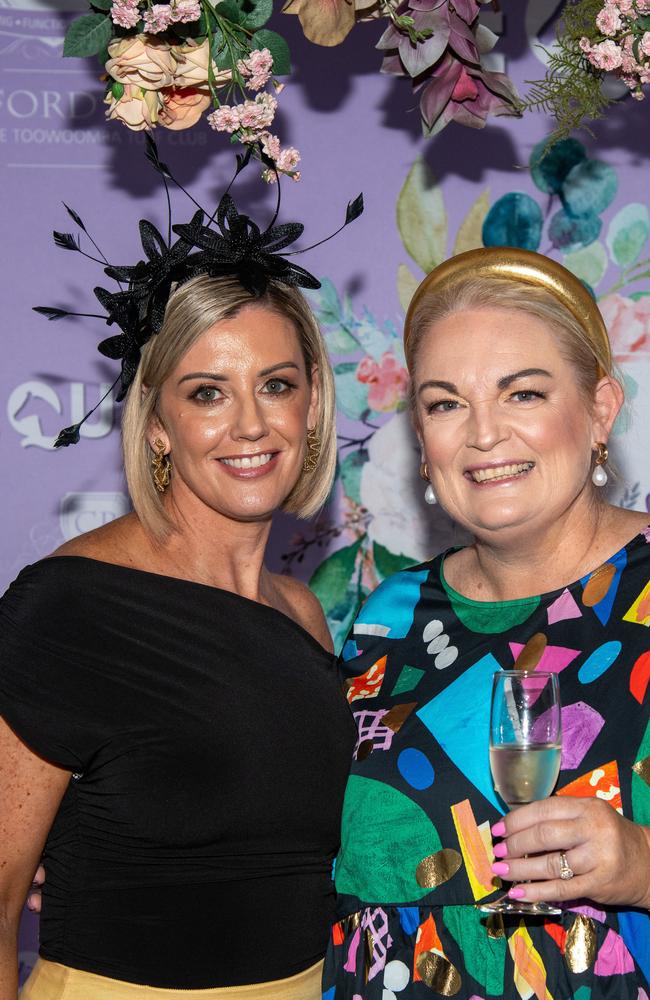 Toni Ross (left) and Tammy Smith. IEquine Toowoomba Weetwood Raceday - Clifford Park Saturday September 28, 2024 Picture: Bev Lacey