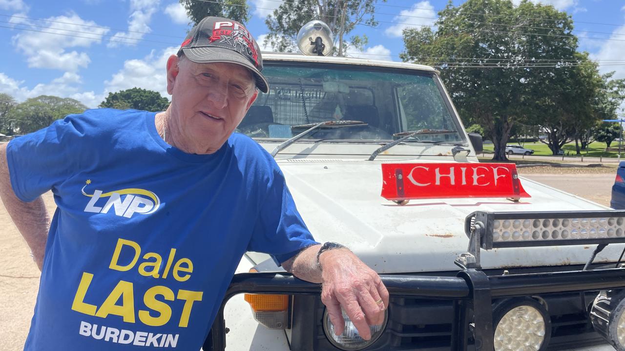 Dale Last volunteer Doug "Tippo" Chappell with his pigging ute that got stolen two years ago. "I'll do anything for Dale Last, I'll mow his lawn, because he made sure the ones who stole my ute got locked up."