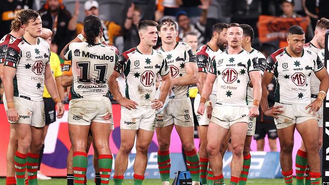 The Rabbitohs were stunned by the Tigers. Picture: Mark Kolbe/Getty Images