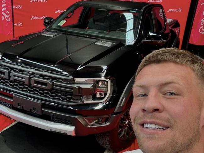 Jordan De Goey is urging fans and followers to sign up to Sweep Rewards for the chance to win a Ford Raptor. Picture: Supplied