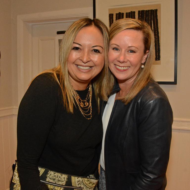 Kelly Caldwell and Melanie Bryson at Mudgeeraba Chamber of Commerce dinner at House of Eco Studio, Mudgeeraba. Picture: Regina King.