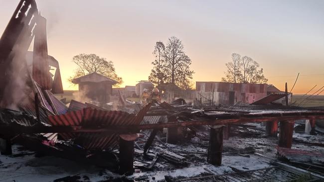 Aftermath of a house fire which destroyed a historic home at Chelmsford, north of Kingaroy, on September 7, 2021. Picture: Holly Cormack