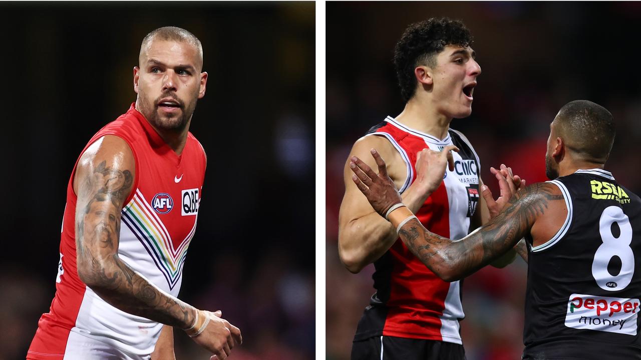 Lance Franklin re-wrote the record books again in his milestone match as the Saints stayed close at halftime