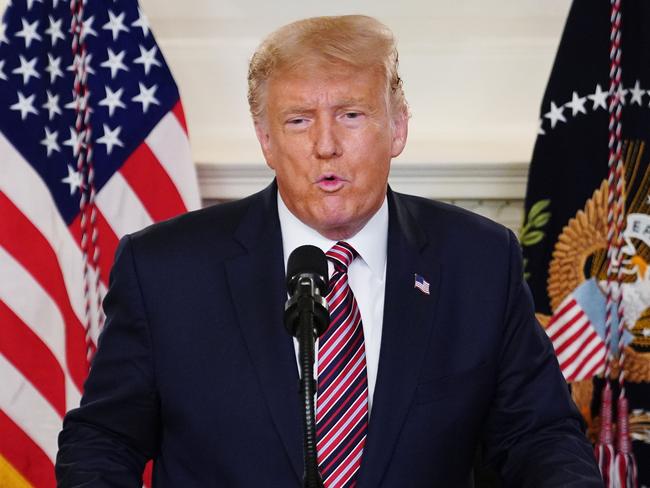 US President Donald Trump speaks on judicial appointments in the Diplomatic Reception Room of the White House in Washington, DC on September 9, 2020. (Photo by MANDEL NGAN / AFP)