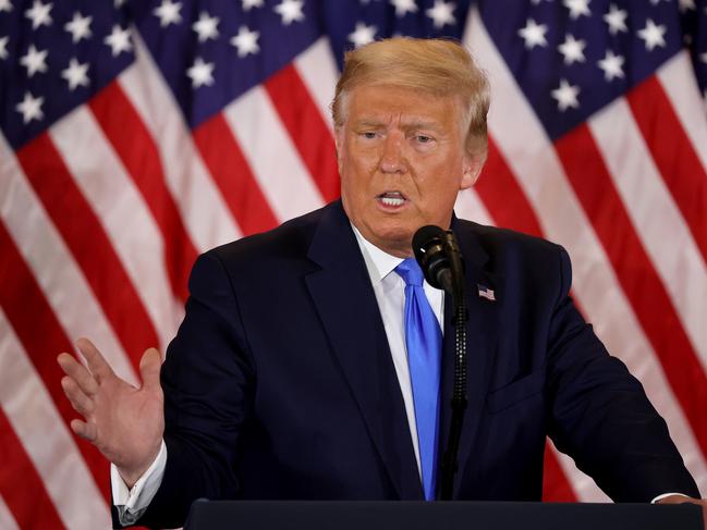 US President Donald Trump delivers his explosive statement at the White House. Picture: Getty