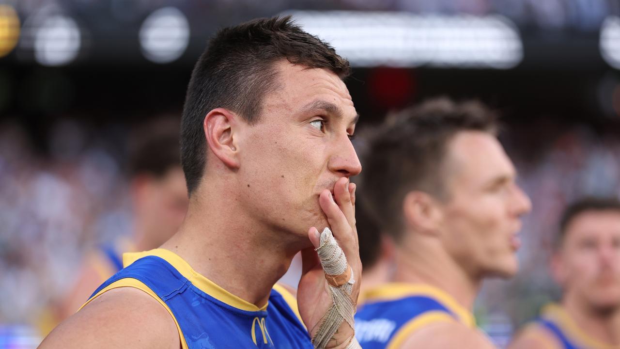 Hugh McCluggage of the Lions is dejected after the Lions were defeated by the Magpies during the 2023 AFL Grand Final.