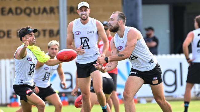 Charlie Dixon in action at training in January. Picture: Keryn Stevens