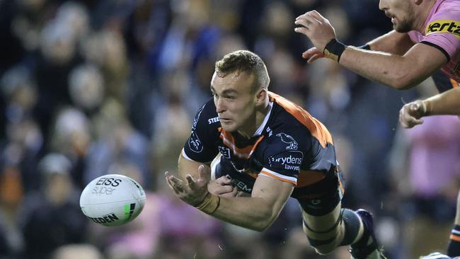 Jacob Liddle is not getting on the park with the Tigers. Picture: Mark Evans/Getty Images