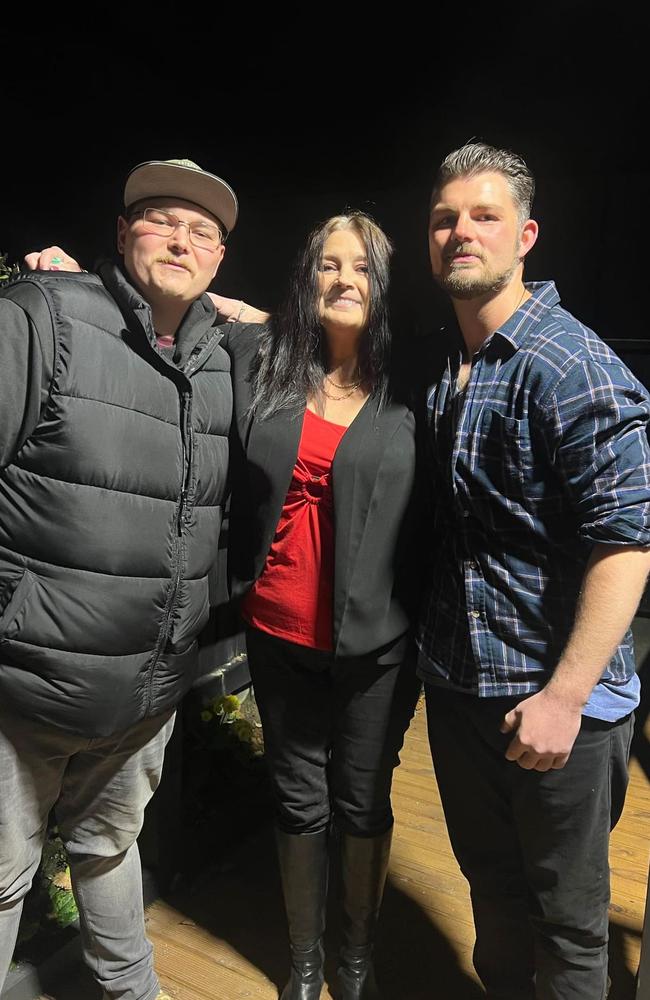 The 55-year-old with her two sons. Picture: Supplied/NZ Herald