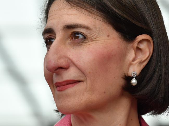 New South Wales Premier Gladys Berejiklian at Norwest Station where they took the first ride on a Sydney Metro train from Tallawong to Norwest in Sydney, Tuesday, March 19, 2019. New South Wales voters will head to the polls in the state election Saturday, March 23rd. (AAP Image/Dean Lewins) NO ARCHIVING