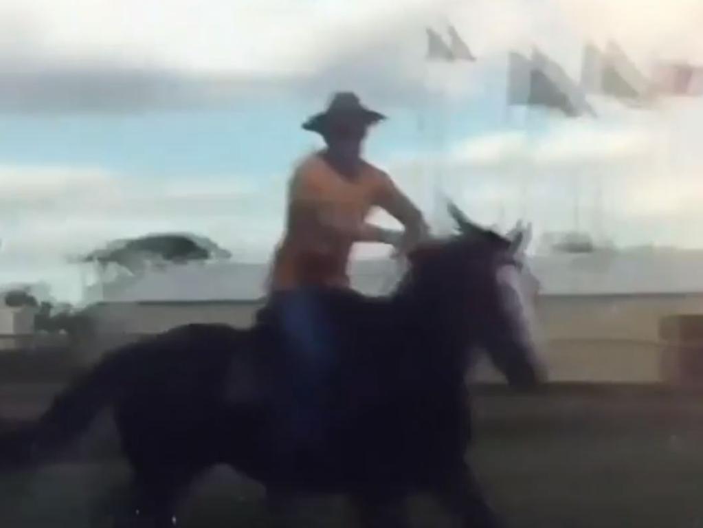 The horseman allegedly knocked a 62-year-old woman over. Source: 9 News