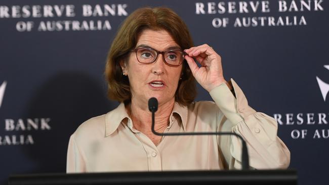 SYDNEY, AUSTRALIA.NewsWire Photos. March 19, 2024.Reserve Bank of Australia Governor Michele Bullock during press conference. Picture: NCA NewsWire / Jeremy Piper