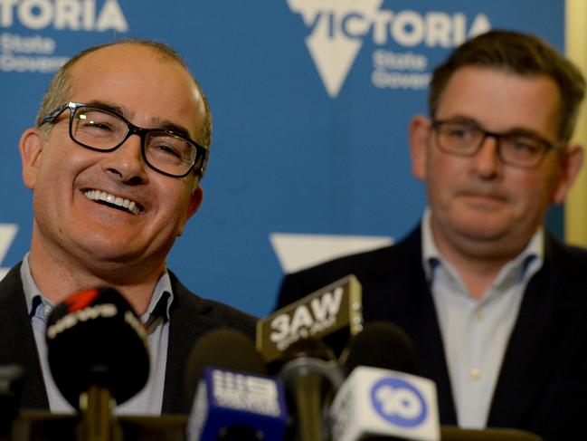 How hard was it for James Merlino to look better than Premier Daniel Andrews, who locked us up six times? Picture: Andrew Henshaw