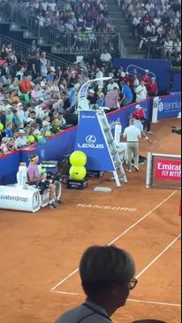 Fiery scenes as umpire separates tennis stars