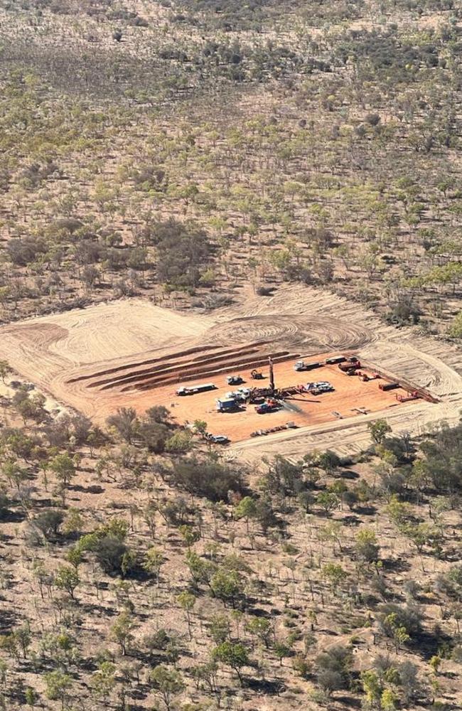 Fracking operations on Tanumbirini cattle station. Picture: Supplied/Rallen Australia