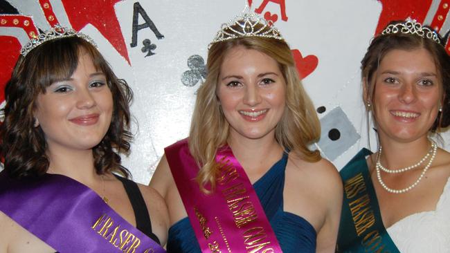 Fraser Coast Showgirl 2012: Rural Ambassador Melanie Houston, Miss Showgirl Caitlin Holding and Miss Junior Showgirl Deziree Roos. Photo: Clementine Norton