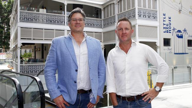 Alex Derrick and CBRE Hotel’s Paul Fraser at the former Little Big House which will become the Rose &amp; Crown gastropub.