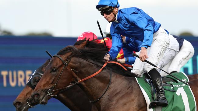 Broadsiding is a hot favourite in the Caulfield Guineas after winning the Golden Rose first-up. Picture: Jeremy Ng/Getty Images