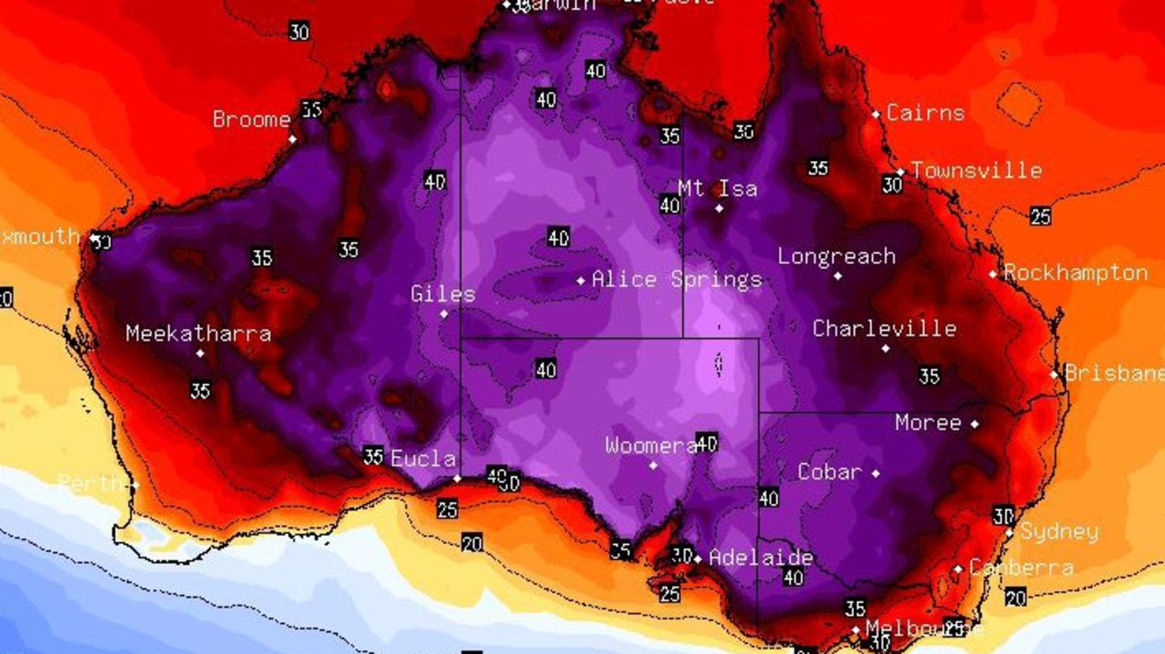 A 4500km conveyor belt of heat is stretching from Broome to Canberra. Picture: BSCH.