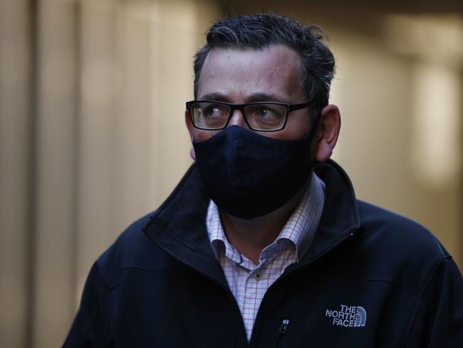 Victorian Premier Daniel Andrews wearing his mandatory mask. Picture: NCA NewsWire