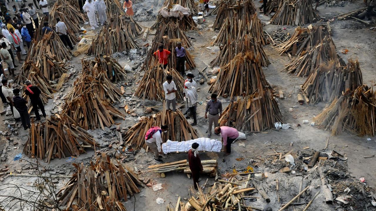 India is seeing record numbers of cases and deaths. Picture: Imtiyaz Khan/Anadolu Agency via Getty Images