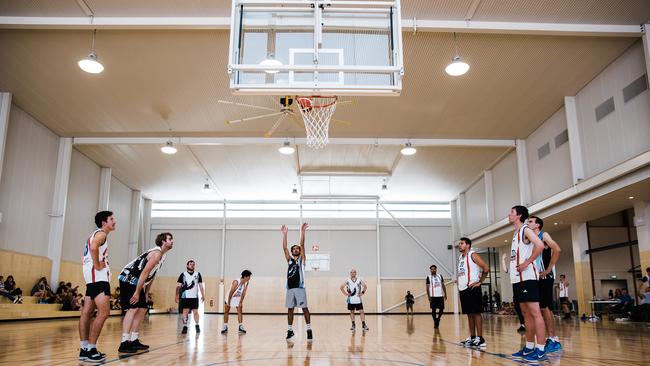 The new all purpose sports court in the upgraded Port Lincoln Leisure Centre. Picture: Supplied.