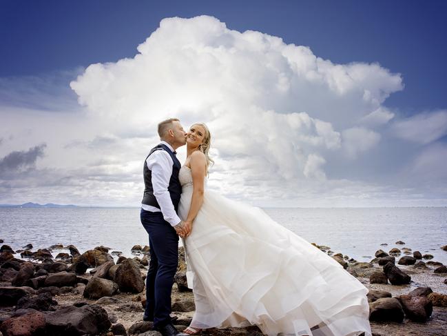 Shannon Patching and Adam Bell got married over the weekend. Several Geelong businesses donated their services for the wedding day. Credit: Kari Teagan Photography