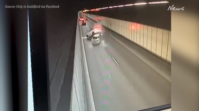 Watch crash & carjacking in M5 tunnel