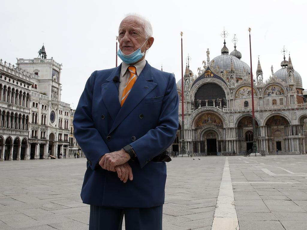 Arrigo Cipriani, owner of Harry's Bar in St. Mark's Square in Venice, Italy. Italy's restaurants are facing an existential threat after 10 weeks of coronavirus lockdown. Picture: AP Photo