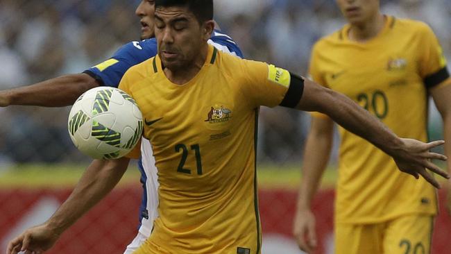 Massimo Luongo was one of Australia’s stand outs in a rough and tumble midfield.