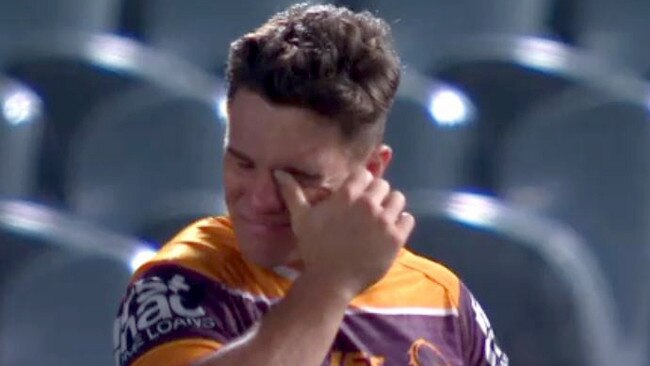 Brodie Croft in tears after losing to the Warriors in Gosford.