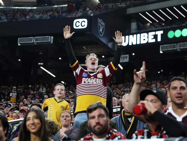 Thousands of travelling Australian fans packed Allegiant Stadium. Picture: Ezra Shaw/Getty Images