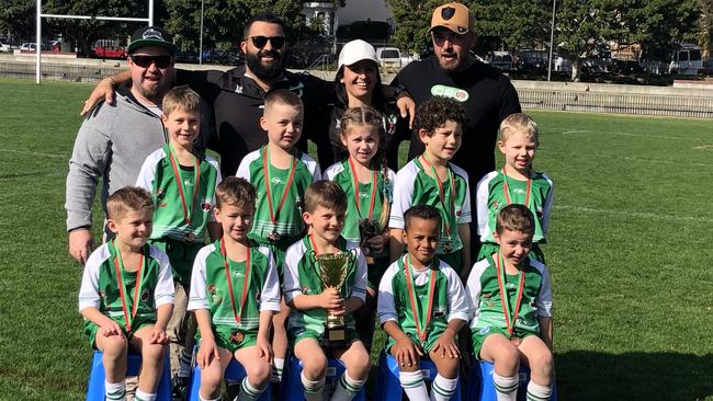 The triumphant Coogee Randwick Wombats under-6s team after the grand final.