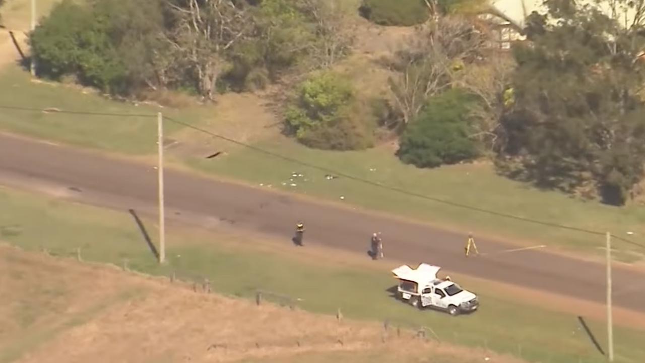 Police investigated where Colin Watson' was struck and killed in an alleged hit and run crash at Kingaroy. Photo: Nine News