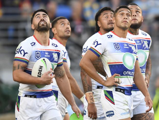 The Warriors spent most of the day in the in-goal watching the Titans attempt conversions last weekend. NRL Imagery