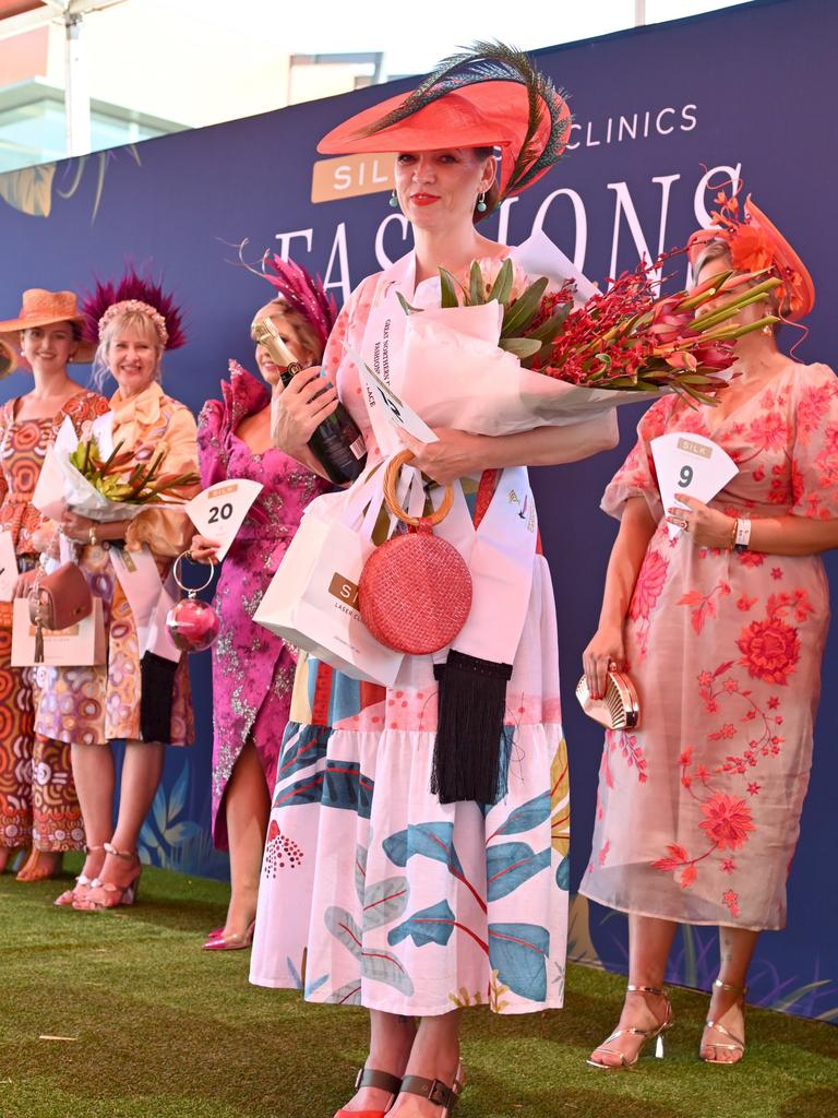 Samantha Brannelly in the 2021 Darwin Cup Fashions on the Field. Picture: Julianne Osborne