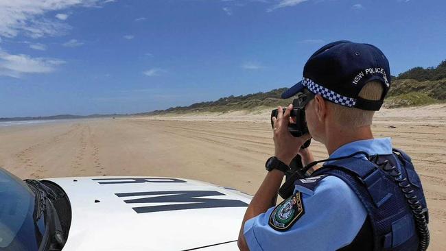 Police have conducted a blitz near Teewah Beach today, pulling over hundreds of motorists. Picture: Supplied