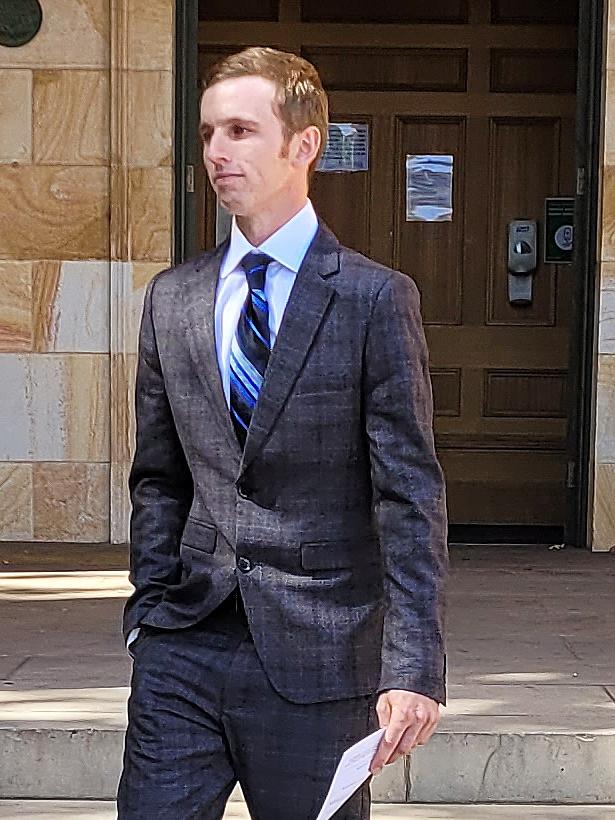 Robert Craig Huxtable leaves court after an earlier hearing. Picture: Supplied.